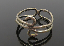 925 Sterling Silver - Vintage Dark Tone Wire Swirl Bypass Ring Sz 7 - RG... - $32.58 CAD