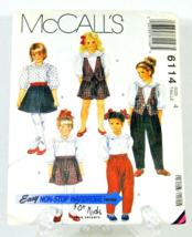 McCall's Sewing Pattern #6114 Children's Vest Blouse Culottes Pants Size 4 UNCUT - £5.11 GBP
