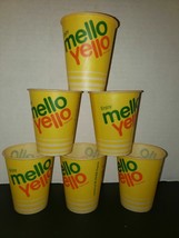 Vintage Lot of 6 Mello Yello Enjoy Sample 4 oz Waxed Soda Cups Coca Cola Co New - $15.99