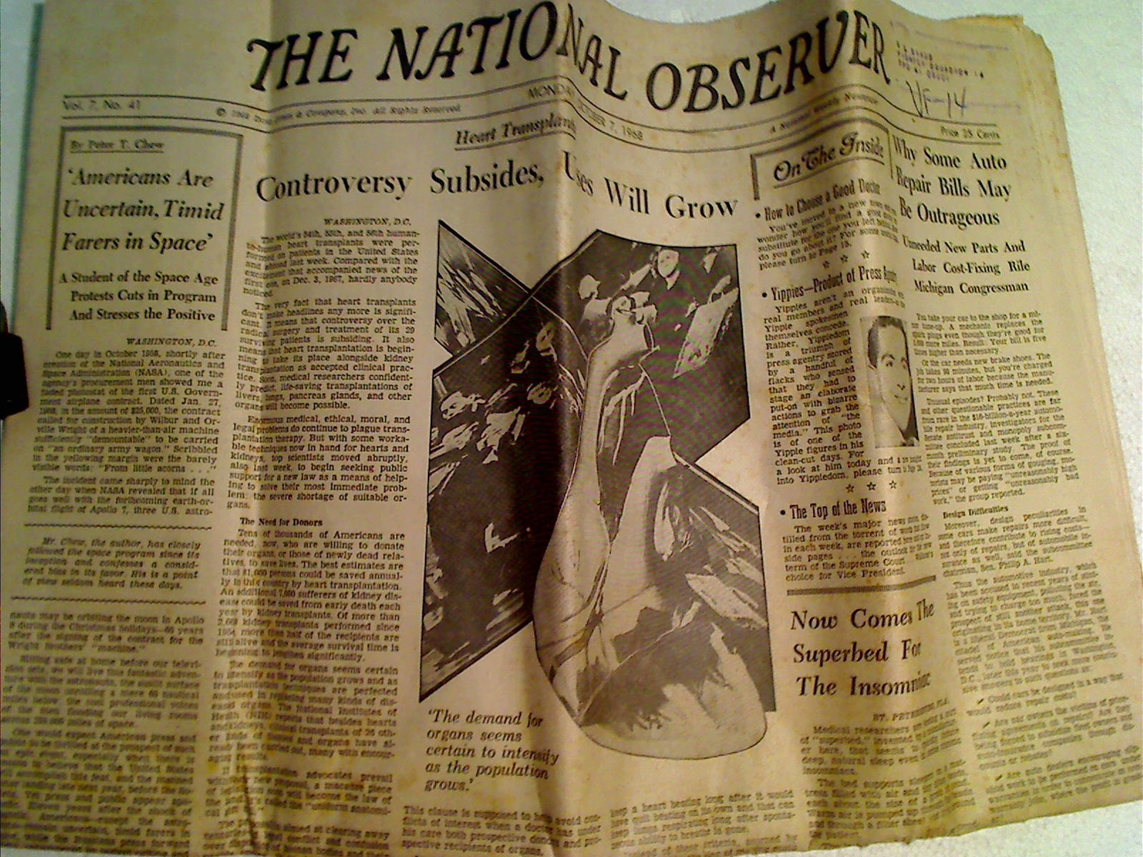 Primary image for The National Observer 10/7/68 Chicago 7 Yippies Hoffman & Rubin, VP Spiro Agnew