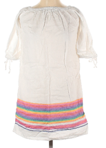 J. Crew Sz XXS Linen Off Shoulder Linen Striped Peasant Mini Dress Rainb... - £17.38 GBP