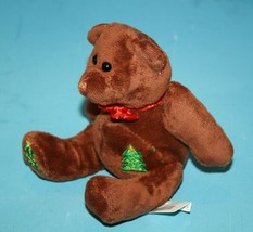 Oriental Trading Teddy Bear 5" Mini Brown Plush Xmas Tree Red Bow Tie Soft Toy - £8.39 GBP