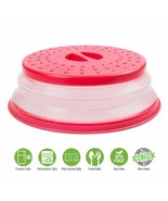 Silicone Folding Collapsible Microwave Cover Splatter Screen Red USA Seller - $12.17 CAD