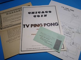 TV Ping Pong Chicago Coin Original Parts Catalog Manual + Postcard + Bul... - $59.38