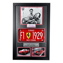 Enzo Ferrari Car License Plate Framed Memorabilia 1929 F1 Formula 1 8x10 Photo - £271.74 GBP