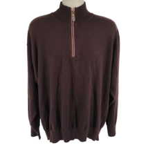 Orvis Size XL Stretch Wool 1/4 Zip Mens Sweater Brown - £20.04 GBP