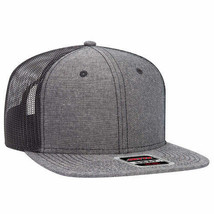 Black Trucker Hat 6 Panel Mid Profile Mesh Back Snapback Hat 1dz New 148... - £90.67 GBP