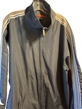 Tek Gear Men’s L Navy Long Sleeve Full Zip Mesh Nylon Polyester Track Jacket Top - £31.14 GBP