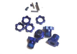 Traxxas Sledge 1/8 17mm Blue Hex Hubs (nuts wheel splined fits e-revo - £15.94 GBP