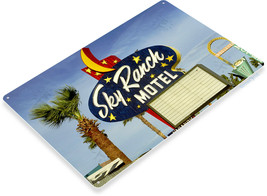 Sky Ranch Motel Hotel Las Vegas Sin City Gambling Retro Art Decor Metal Tin Sign - £9.55 GBP