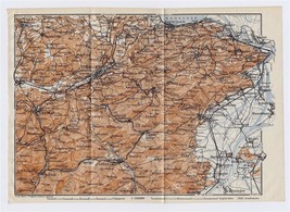 1911 Antique Map Of Vicinity Of St. Gallen Rorschach Altstaetten Switzerland - £15.05 GBP