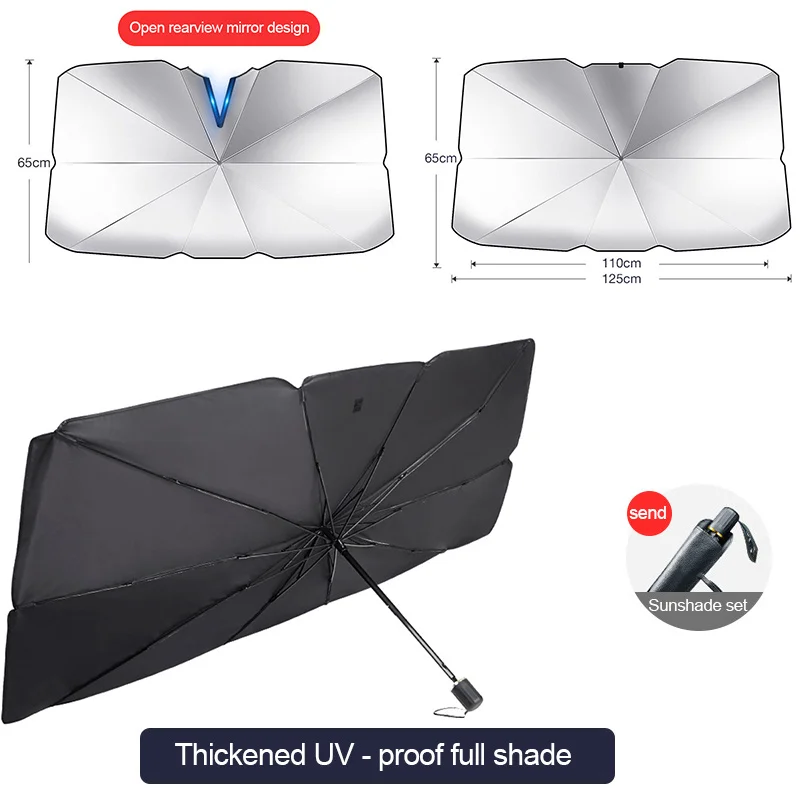 Front Car Windshield Sunshade Folding Umbrella Auto Anti-UV Sun Shade Parasol - £16.78 GBP+