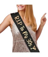 &quot;RIP to My 30s” 40th Birthday Sash, Glittery Black, Rose-Gold Foil, 33.5... - $182.59 MXN