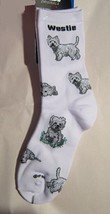 Adult Medium WESTHIGHLAND WESTIE Dog Breed Poses Footwear Dog Socks 6-11 - $11.99