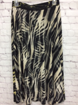 Erin London Womens A Line Skirt Black Beige Zebra Print Stretch S/M - £12.02 GBP