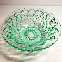 Imperial Glass Emerald Green LIttle Jewel Diamond Block Sawtooth Bowl - $7.69