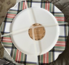 ASPEN HOME Tartan Christmas Plate Set 4 Salad 8” 4 Dinner 10.5” Melamine... - $29.69