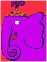 Wall Decor Poster.Fine Graphic Art Design.Purple Circus Elephant.Room art.281 - £13.48 GBP+