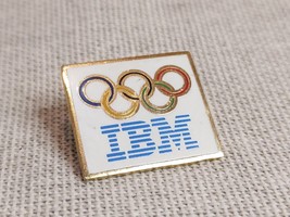 Vintage IBM Olympic Rings Enamel Lapel Pin - £17.99 GBP