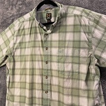 Noble Outfitters Shirt Mens 2XL XXL Green Plaid Button Up Outdoors Hiking Rugged - £7.38 GBP
