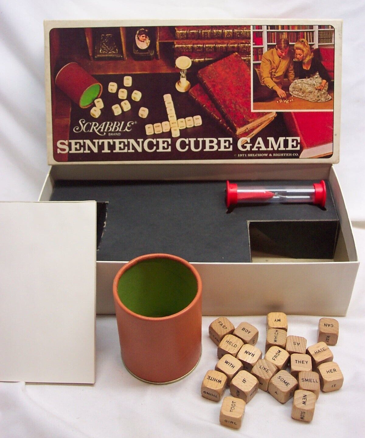 Primary image for Vintage 1971 Selchow and Richter SCRABBLE SENTENCE CUBE Crossword Game Complete