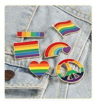 Pride Pin, Rainbow Pins, Heart Pride Pin, Rainbow Flag Pin, Pride Flag Pin, LGBT - £15.80 GBP