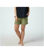 AnyBody French Terry Tie Waist Shorts Dusty Green Size XX-Small A354750 - £10.09 GBP