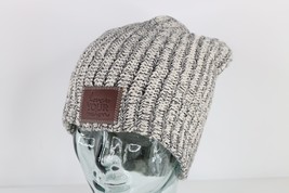 Love Your Melon Spell Out Leather Patch Chunky Knit Winter Beanie Black ... - $29.65