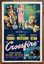 Edward Dmytryk&#39;s CROSSFIRE &#39;47 Film-Noir Robert Young, Mitchum &amp; Ryan 1-... - $1,200.00