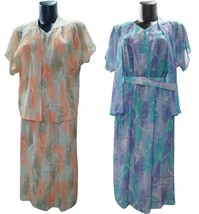 Women&#39;s Dress 2 Pieces Summer Shrug Fantasy Vintage Light 42 46 Italy - £83.52 GBP