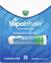 Vicks VapoInhaler, Portable Nasal Inhaler, Non-Medicated, Soothing Vapors, Menth - £14.38 GBP