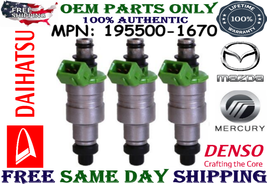 3Pcs Denso Genuine Flow Matched Fuel Injectors for 1988, 1989 Mazda 323 1.6L I4 - £66.87 GBP