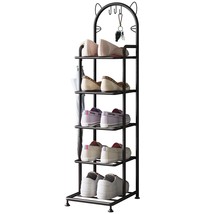 Shoe Rack 5 Tier Vertical Storage Organizer Shelf Sturdy Metal Free Stan... - $53.99