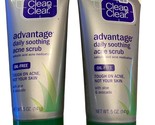 Lot 2x Clean &amp; Clear Advantage Daily Soothing Acne Scrub Aloe Avocado RA... - $37.39