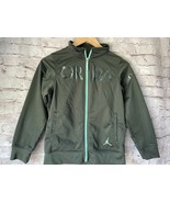 Nike Jordan Green Zip Boys Jacket Lightweight Size 10-12 Casual Athleisure - $242.96 MXN