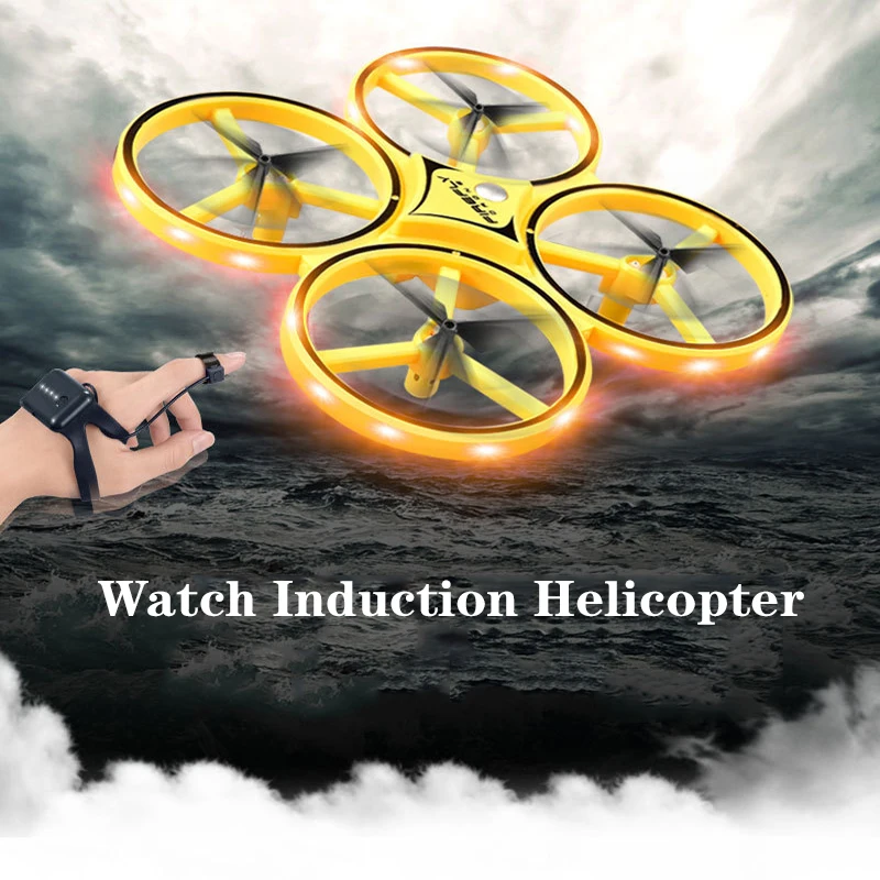 Mini RC Watch UFO Drone With LED Light Gesture Sensing Quadcopter Induction - £28.65 GBP+
