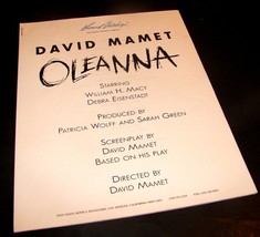 1994 David Mamet&#39;s OLEANNA Movie PRESS KIT PRODUCTION NOTES HANDBOOK Pre... - £11.39 GBP