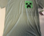 New Minecraft Boys Short Sleeve Graphic Tee T-Shirt Large Creeper - £11.85 GBP
