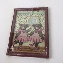 Vtg Framed Picture Dancing Bears Pink Ballerinas Tutu Figi Giftware coqu... - £11.69 GBP