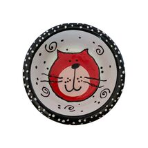 With Love Joanne Delomba Lotus Cat Kitty Food Water Bowl Colorful Fish F... - $15.99