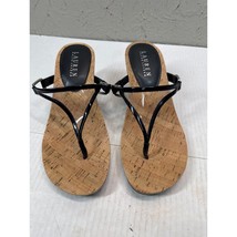 Lauren Ralph Lauren Womens Rula Cork Wedge Sandals Thongs Shoes Size 7.5 - $558.84 MXN