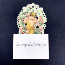 Antique Victorian Valentine Die Cut Ornate Cherub 3D Tiered - $11.95