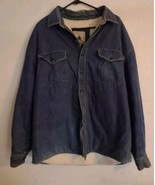 Vtg NW Terr. Mens 2XL Shacket Barn Chore Jacket Blu Jean Fleece Lined 90... - $42.36 CAD