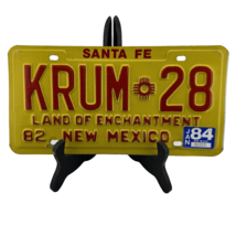 1982 Santa Fe New Mexico Yellow &amp; Red License Plate Land Of Enchantment ... - $24.74