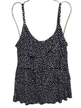 Miraclesuit Tankini Top Size 10 Black White Tiered Swim Top Bathing Suit Top - £23.59 GBP