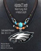 Large 2-Layer Philadelphia Eagles Necklace Nfl Football Super Bowl Turquoise&#39; - $20.76