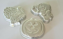 Lot Of 3 Vintage Wilton Cake Pans - Witch (1981), Turkey (1979) And Pump... - $33.99