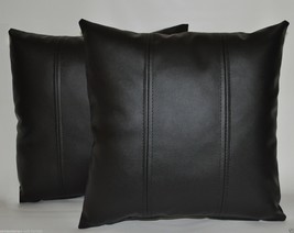 Pillow Cushion Cover Leather Decor Set Genuine Soft Lambskin Black All Sizes 22 - £29.78 GBP+