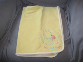 VTG CARTERS CHILD OF MINE BABY HUGS YELLOW FLEECE BLANKET DUCK CHICK TED... - £10.27 GBP