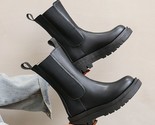 Esigner warm ankle goth snow fashion women shoes chunky motorcycle boots mid heels thumb155 crop